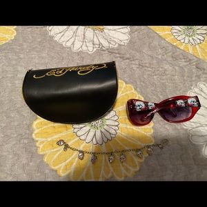 Ed Hardy Glasses, Glasses Case, Bracelet
